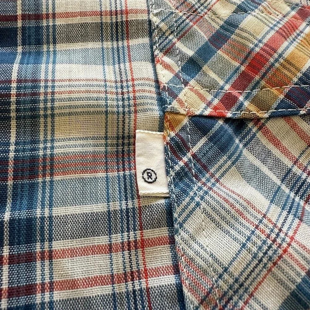 Vintage‎ Levi's Shirt Mens L Movin' On Plaid Button Up Western 80s Cotton